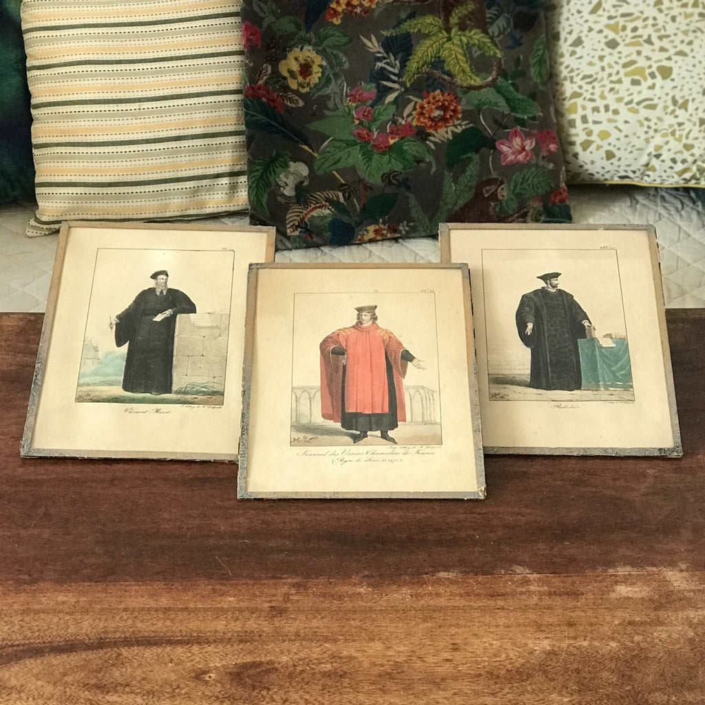 Lot de 3 impressions tirées de lithographies de François-Séraphin Delpech : Rabelais, Marot et Juvenel des Ursins par Hello Broc brocante en ligne