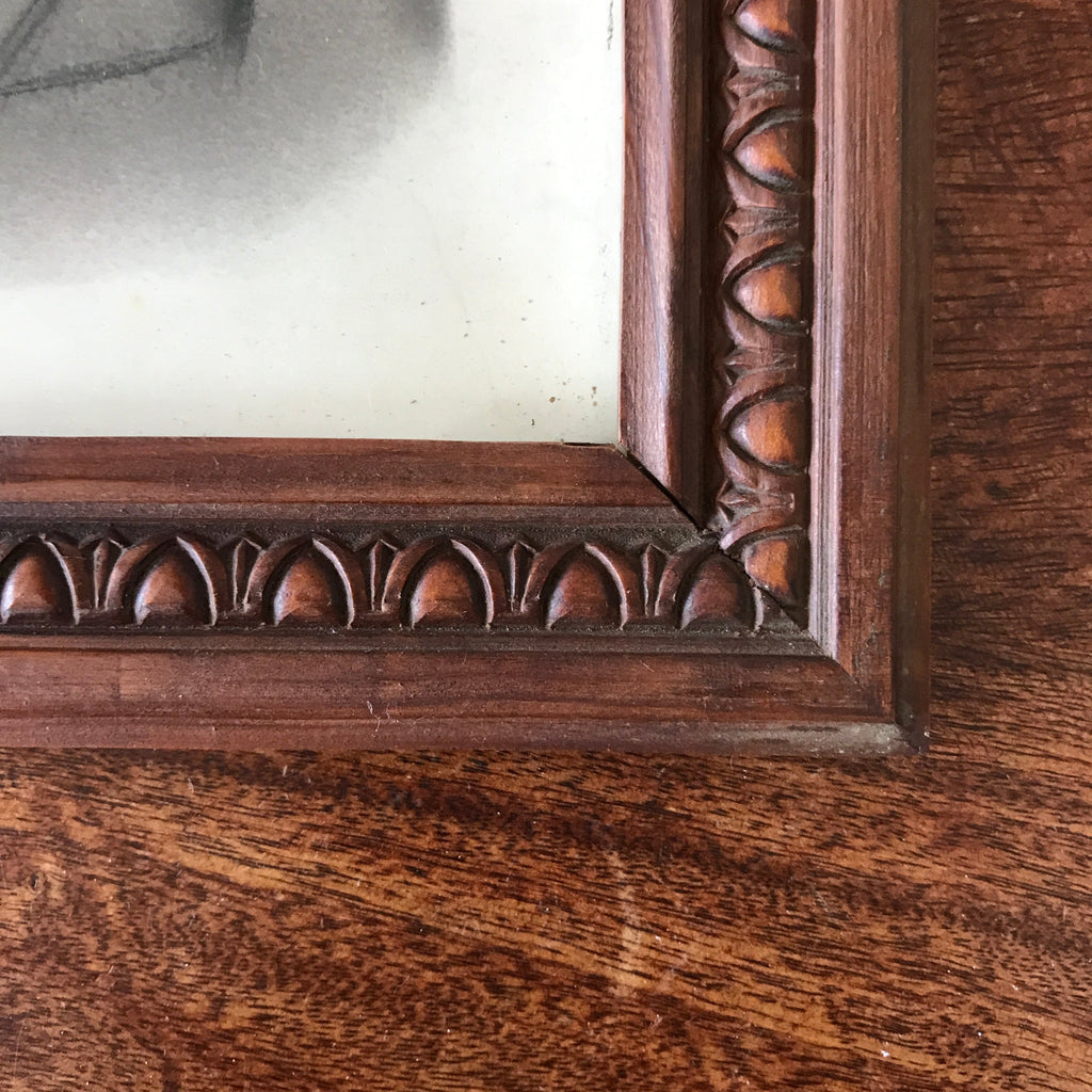 Grande photographie encadrée couple vieillissant cadre en bois ciselé Circa 1920 47 x 36,5 cm par Hello Broc brocante en ligne
