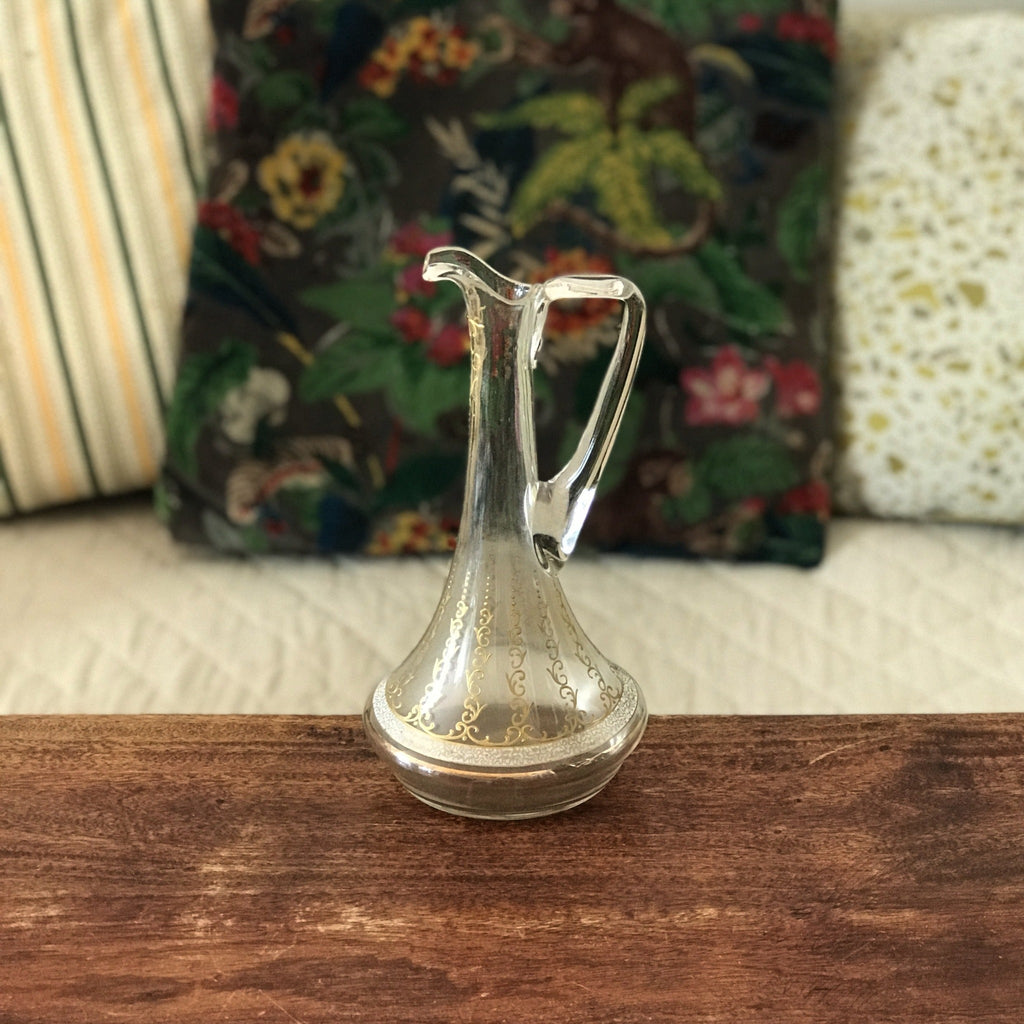 Carafon décoratif col long décor peint à la main Art Nouveau par Hello Broc brocante en ligne