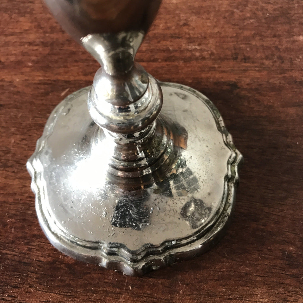 Paire de bougeoirs à 3 feux 2 branches en métal argenté Swanski par Hello Broc brocante en ligne