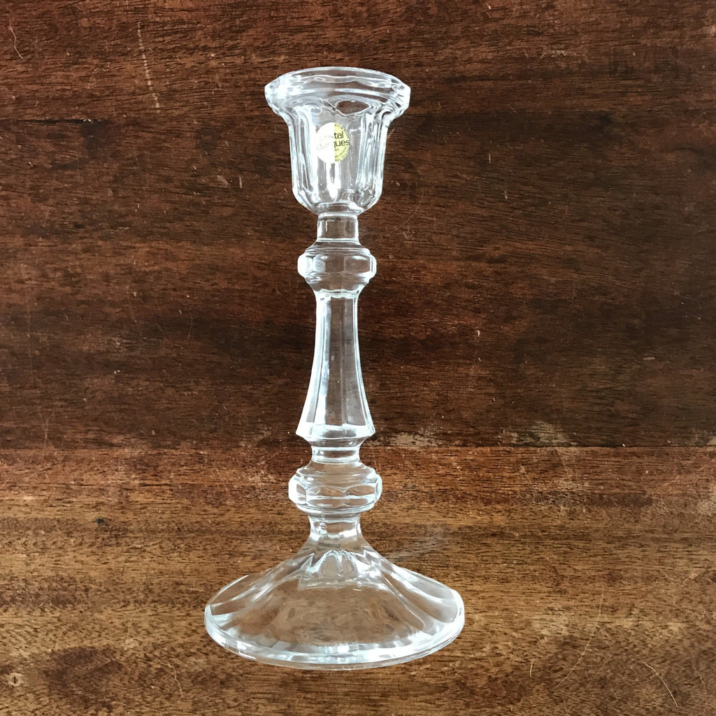Magnifique paire de bougeoirs hauts en cristal d'Arques, chandeliers vintage années 80 / 90 par Hello Broc brocante en ligne