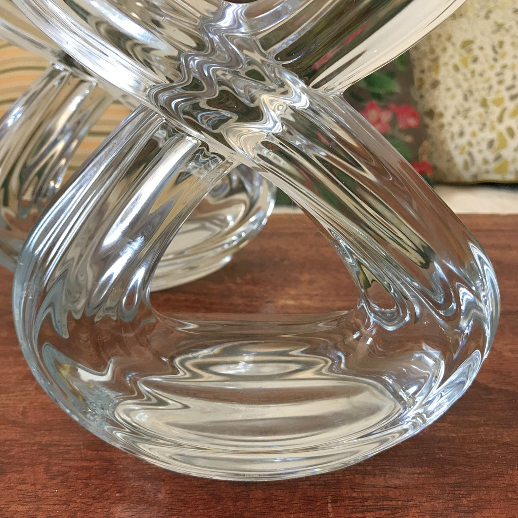 Paire de bougeoirs doubles en cristal Art Vannes France par Hello Broc brocante en ligne