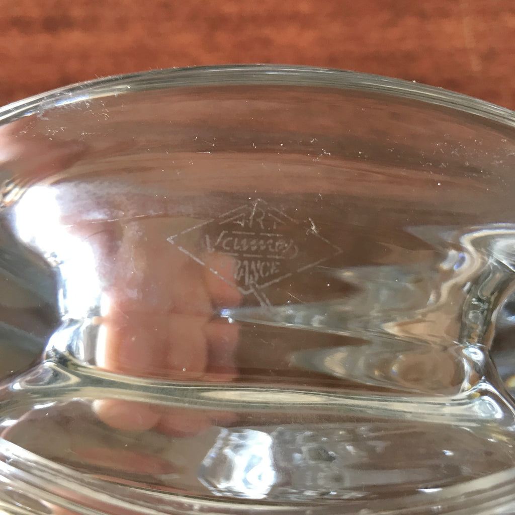 Paire de bougeoirs doubles en cristal Art Vannes France par Hello Broc brocante en ligne