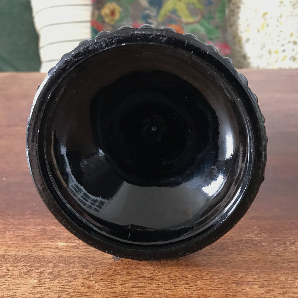 Bougeoir simple en verre opalin noir par Hello Broc brocante en ligne