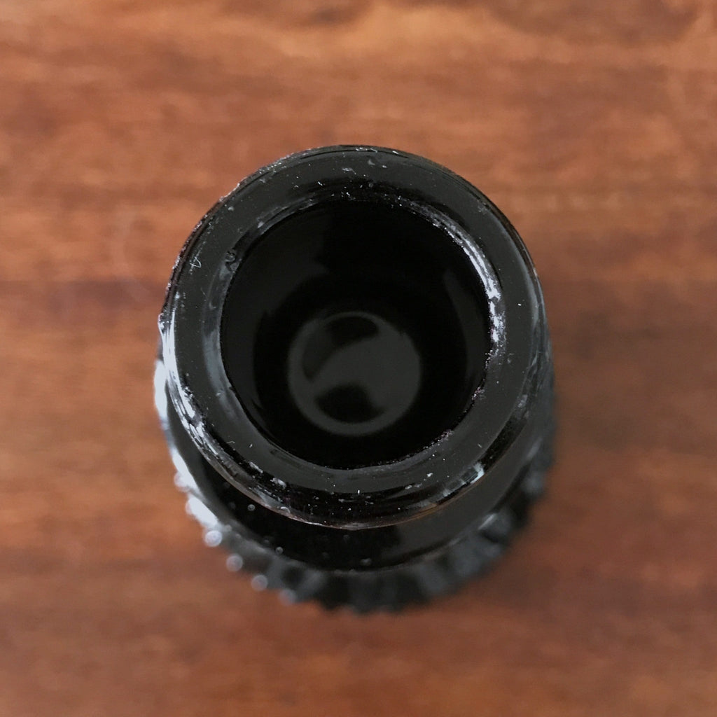 Bougeoir simple en verre opalin noir par Hello Broc brocante en ligne