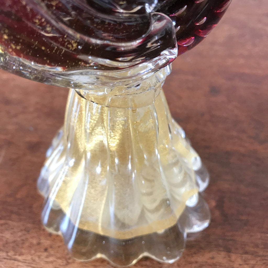 Oiseau coq ou faisan en verre soufflé de Murano par Hello Broc brocante en ligne