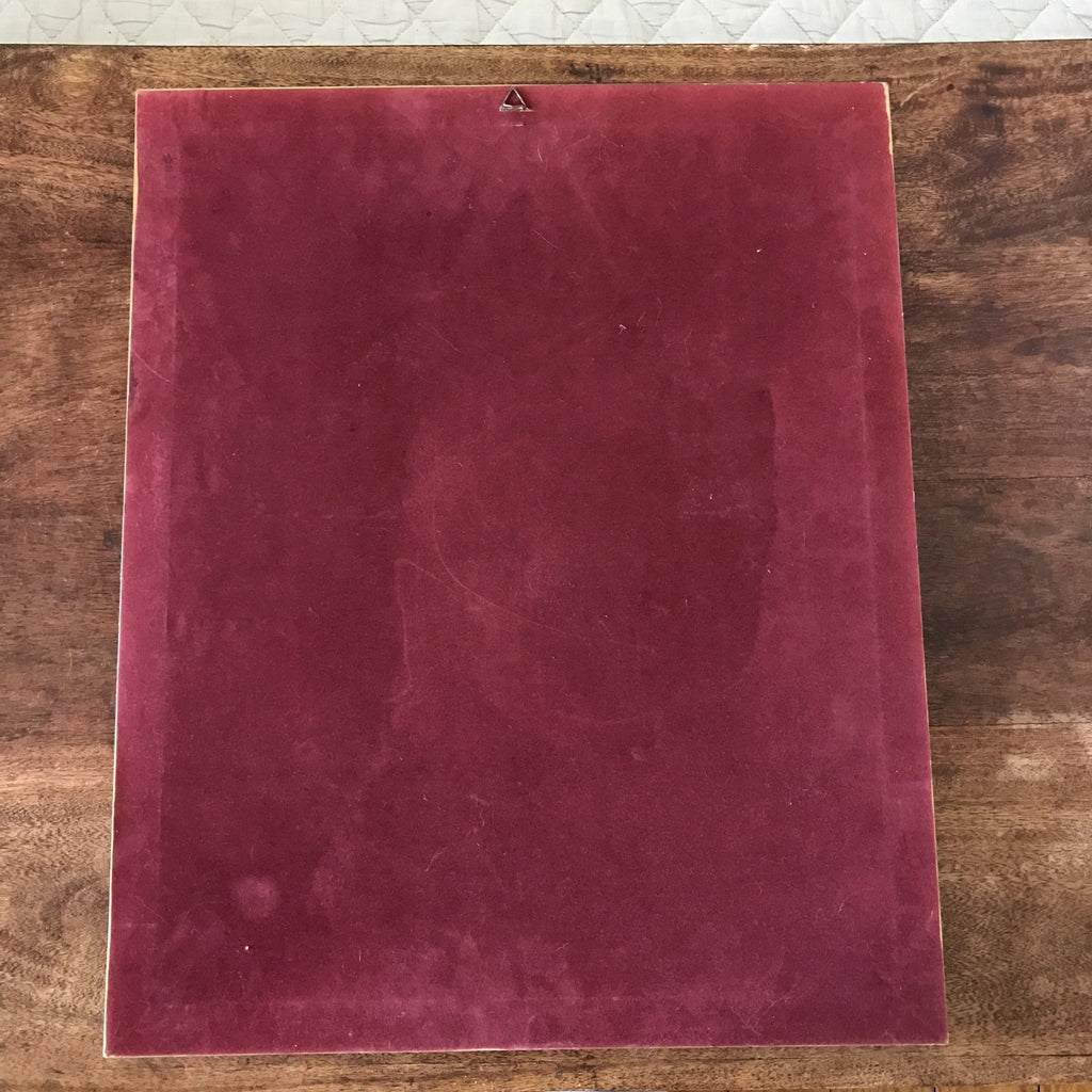 Miroir biseauté contour bois peint frise fleurs multicolores 55 x 45 cm par Hello Broc brocante en ligne