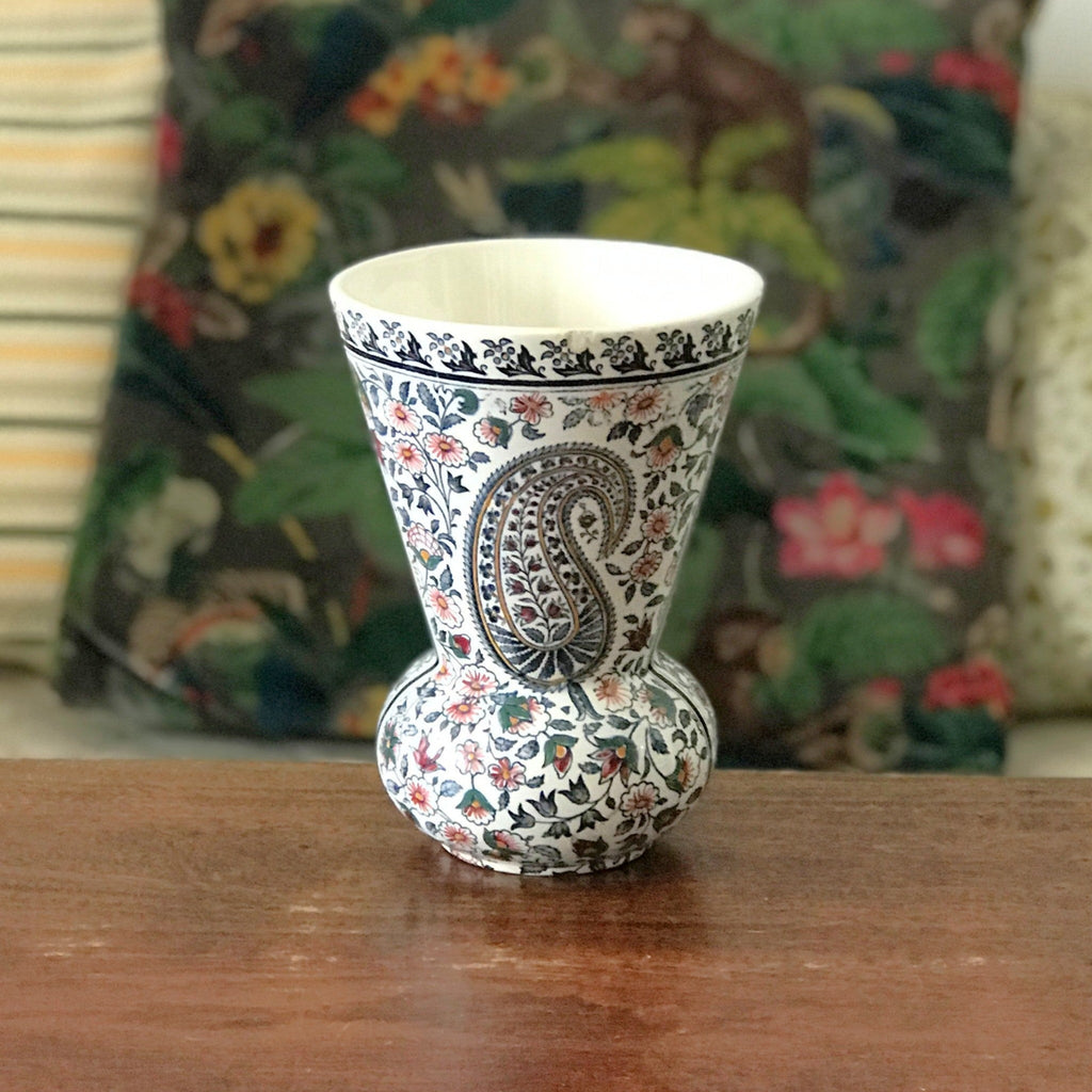 Vase en faïence de Gien décor Cachemire ou Bothée par Hello Broc brocante en ligne