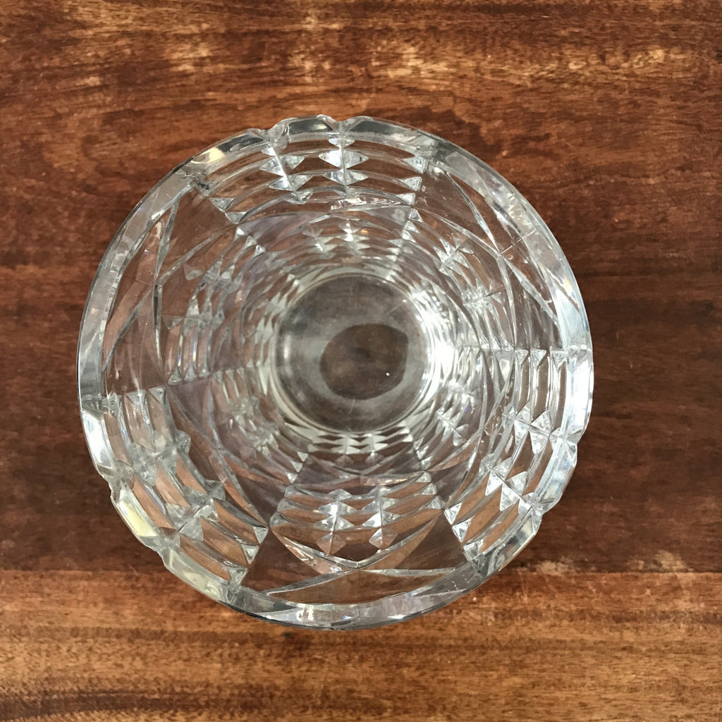 Grand vase cylindrique évasé en cristal de Bayel hauteur 21 cm par Hello Broc brocante en ligne