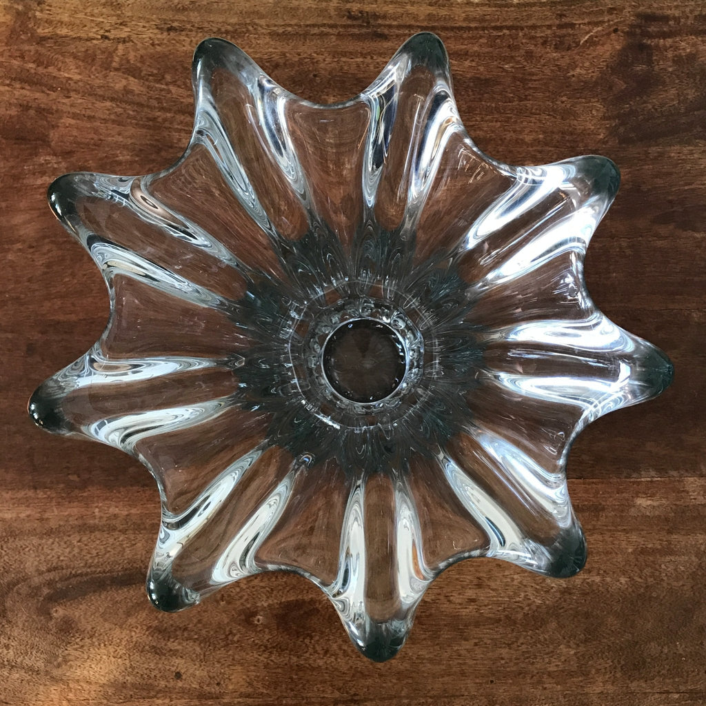 Grand vase en cristal Circa 1950 Art Vannes France dit tête de girafe hauteur 36 cm par Hello Broc brocante en ligne