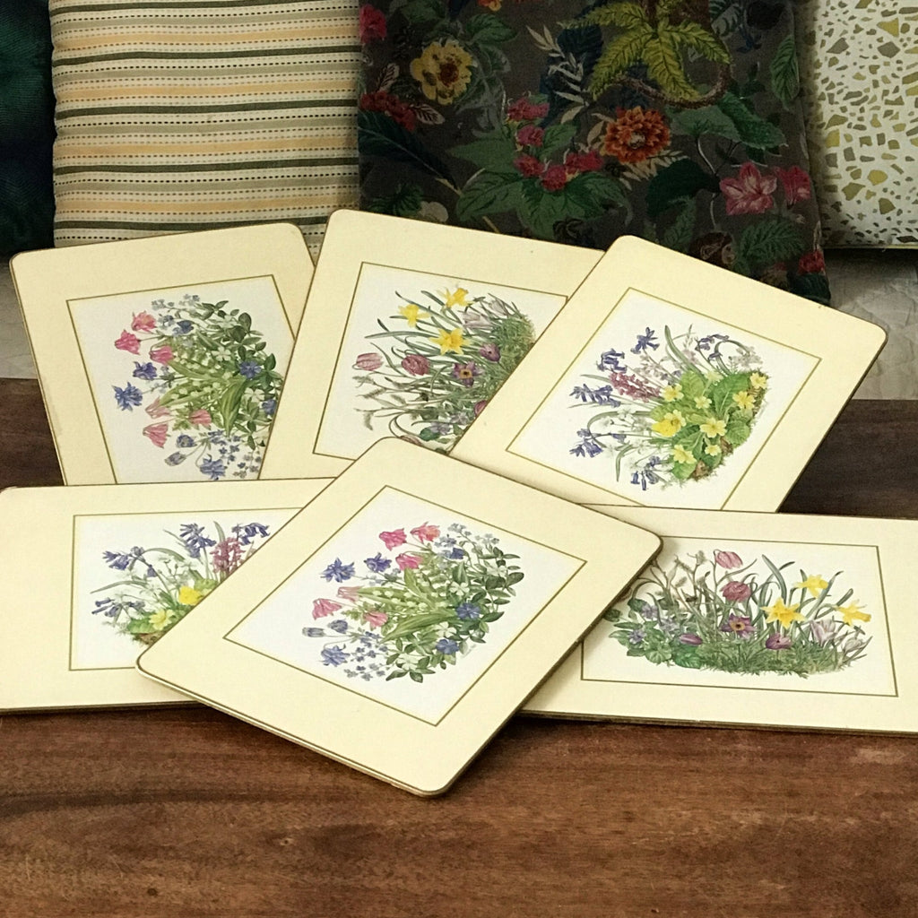 Ensemble de 6 sets de table Clover Leaf illustrations champêtres par Elizabeth Rice par Hello Broc brocante en ligne