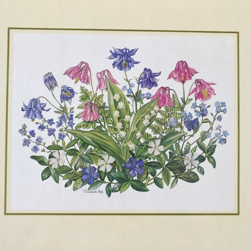 Ensemble de 6 sets de table Clover Leaf illustrations champêtres par Elizabeth Rice par Hello Broc brocante en ligne