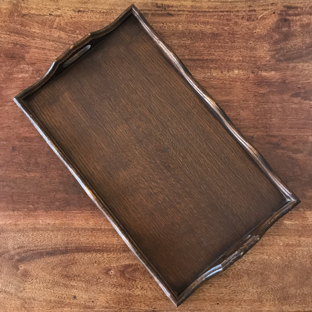 Plateau rectangulaire vintage en bois années 70 / 80 dimensions 48 x 29 cm par Hello Broc brocante en ligne