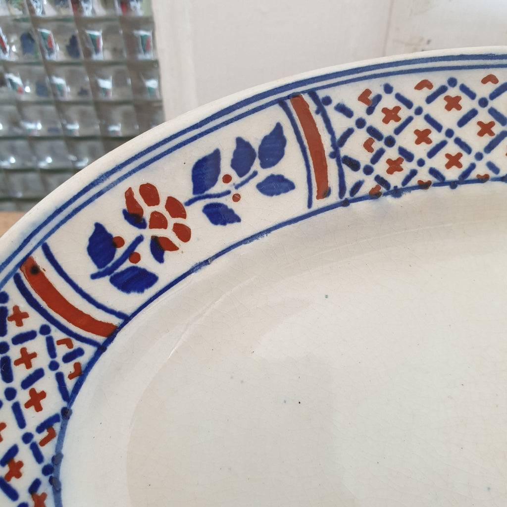 Ravier ou petit plat ovale en faïence de Lunéville K & G décor Rouennais par Hello Broc brocante en ligne