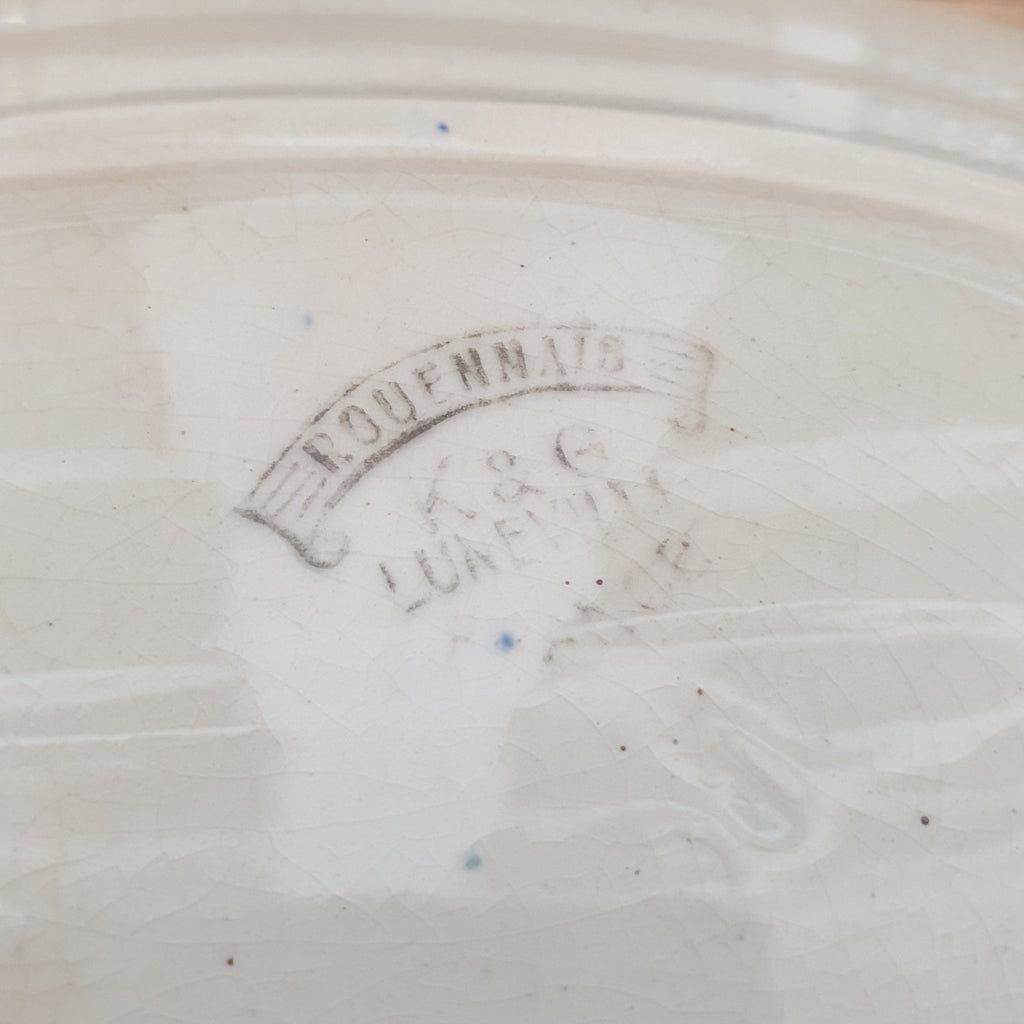 Ravier ou petit plat ovale en faïence de Lunéville K & G décor Rouennais par Hello Broc brocante en ligne