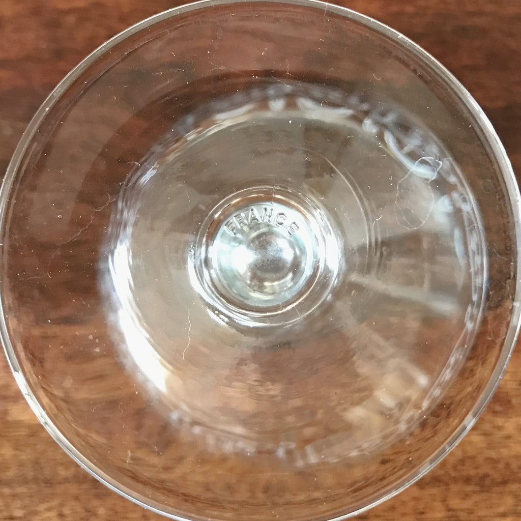 Lot de 6 coupes à champagne en verre décor imprimé arabesques - Luminarc vintage années 70 par Hello Broc brocante en ligne