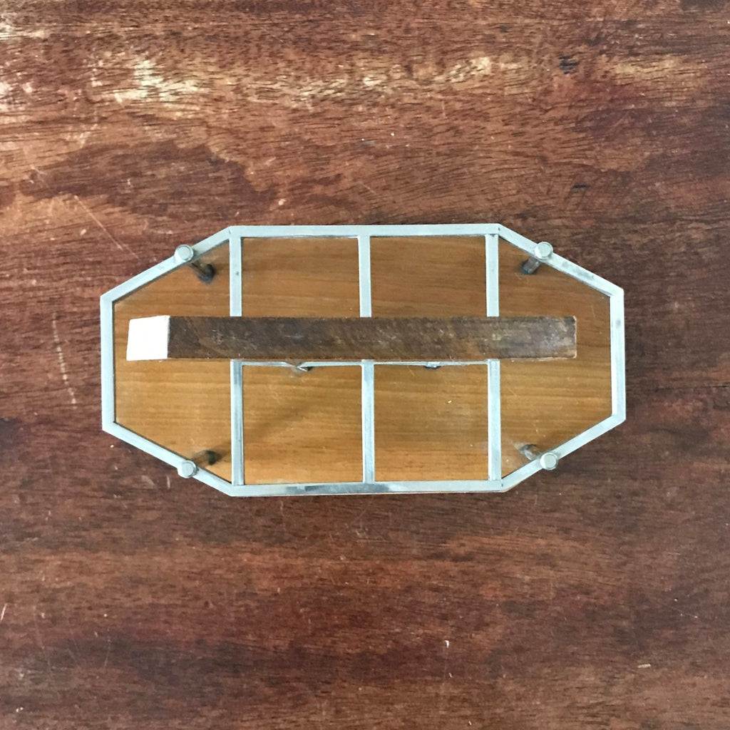 Petit présentoir ou porte verres à liqueur en bois et métal chromé Art Déco par Hello Broc brocante en ligne