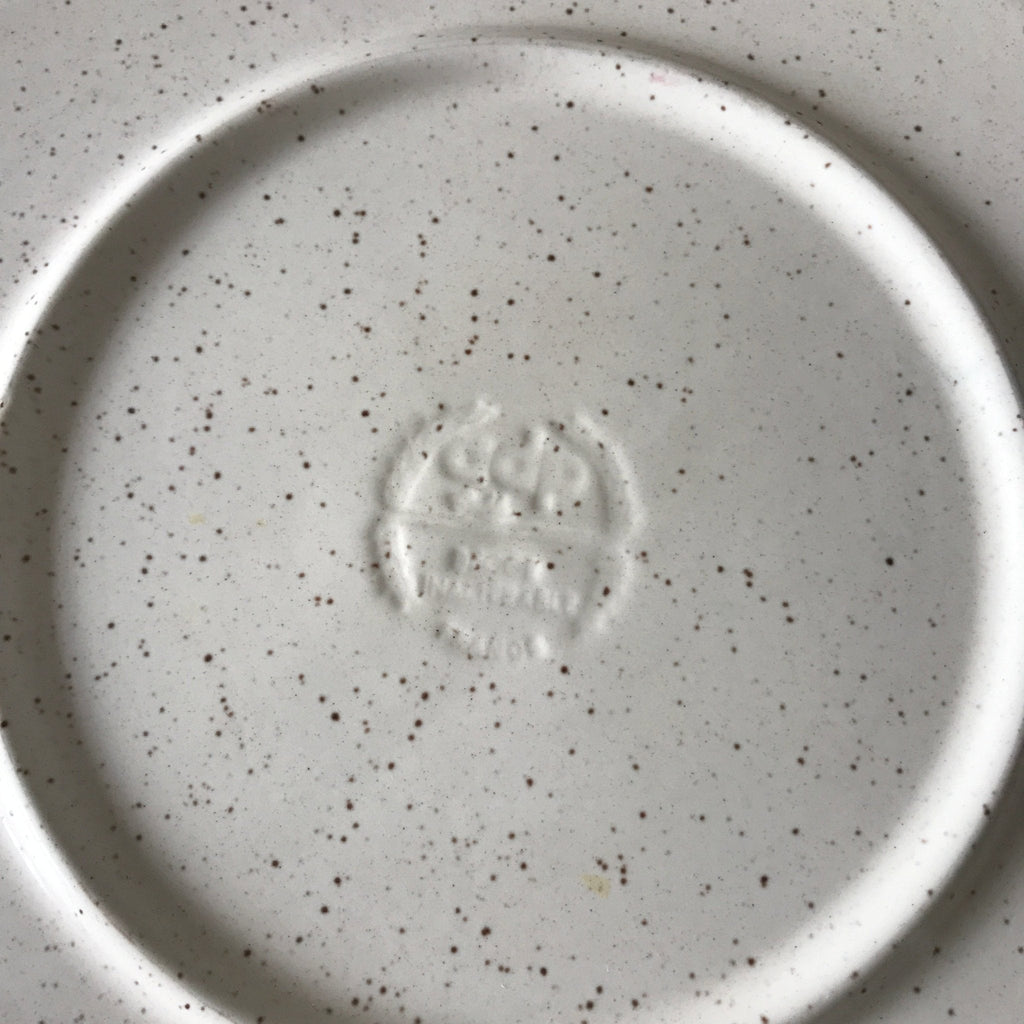 Lot de 4 grandes assiettes plates vintage en grès ADP décor Chardon par Hello Broc brocante en ligne