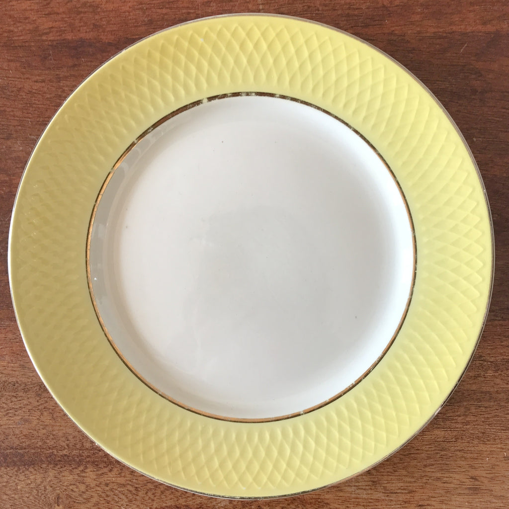 Lot 6 assiettes plates Moulin des Loups Orchies décor jaune par Hello Broc brocante en ligne
