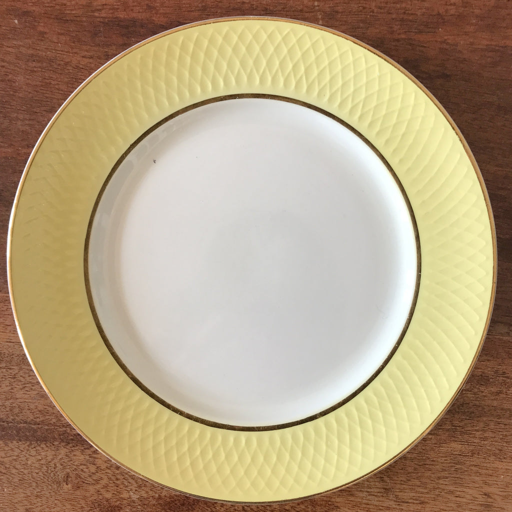 Lot 6 assiettes plates Moulin des Loups Orchies décor jaune par Hello Broc brocante en ligne