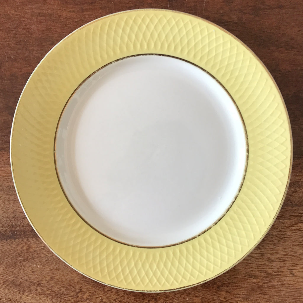 Lot 6 assiettes plates Moulin des Loups Orchies décor jaune par Hello Broc brocante en ligne