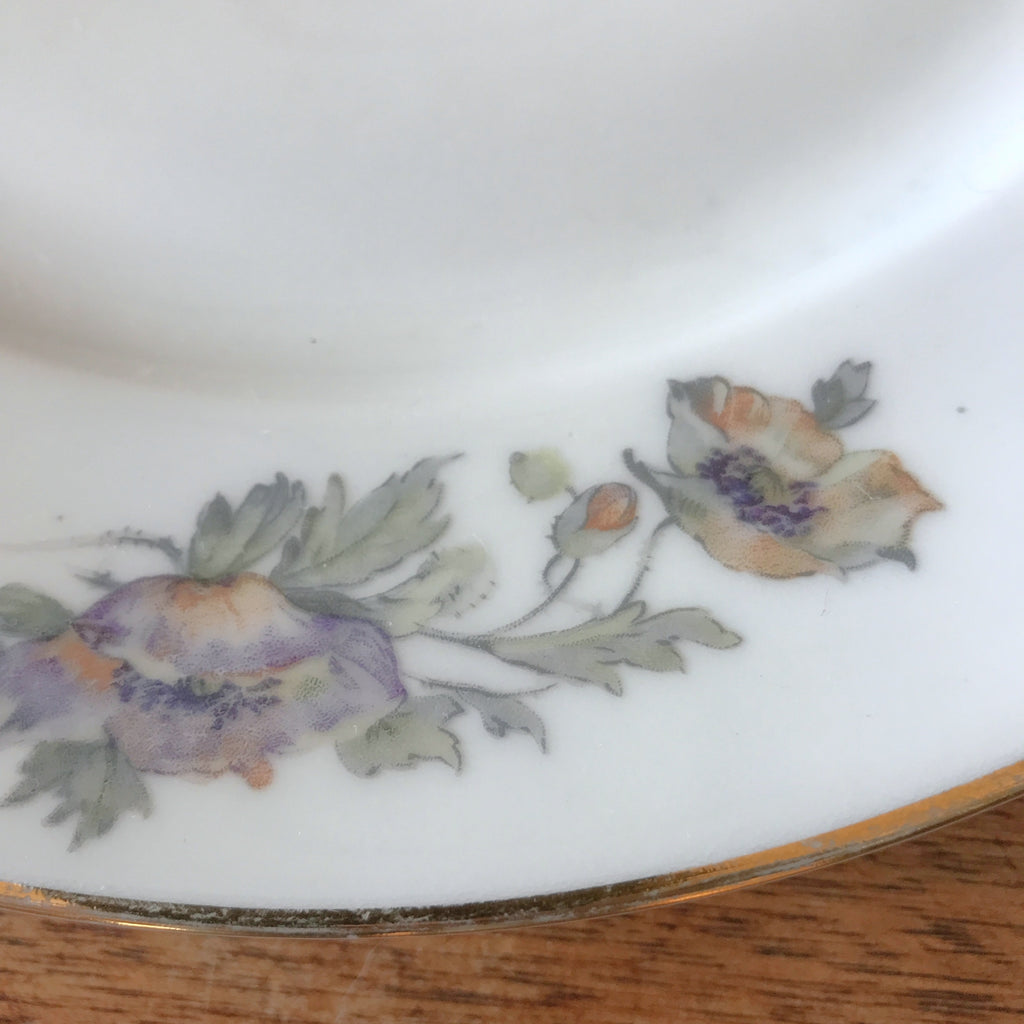 Lot de 8 assiettes plates vintage ULIM Limoges France décor pavots par Hello Broc brocante en ligne