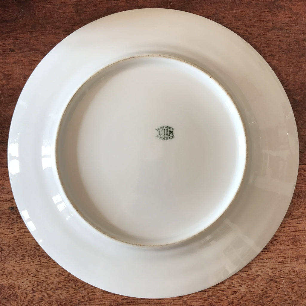 Lot de 8 assiettes plates vintage ULIM Limoges France décor pavots par Hello Broc brocante en ligne