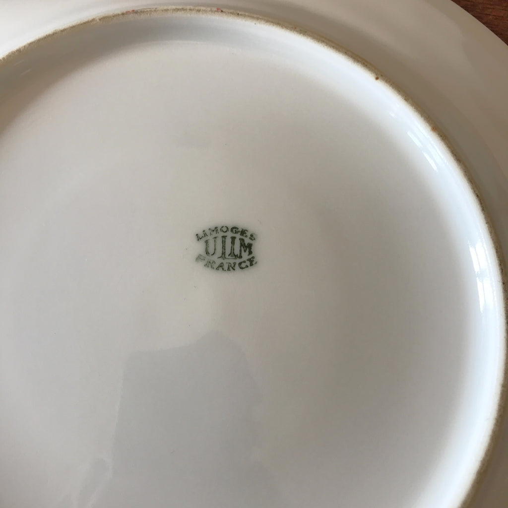 Lot de 8 assiettes plates vintage ULIM Limoges France décor pavots par Hello Broc brocante en ligne
