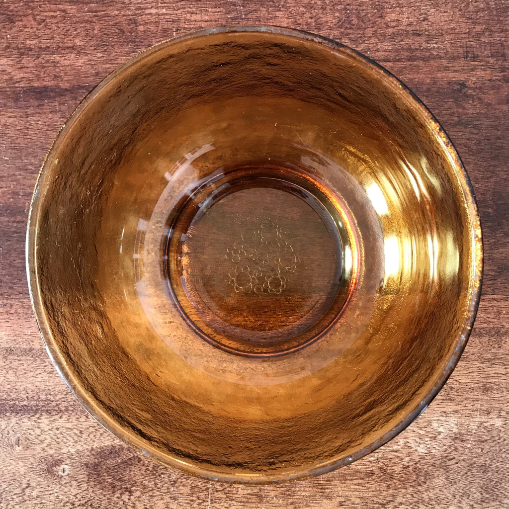 Saladier vintage en verre ambré Codec par Hello Broc brocante en ligne