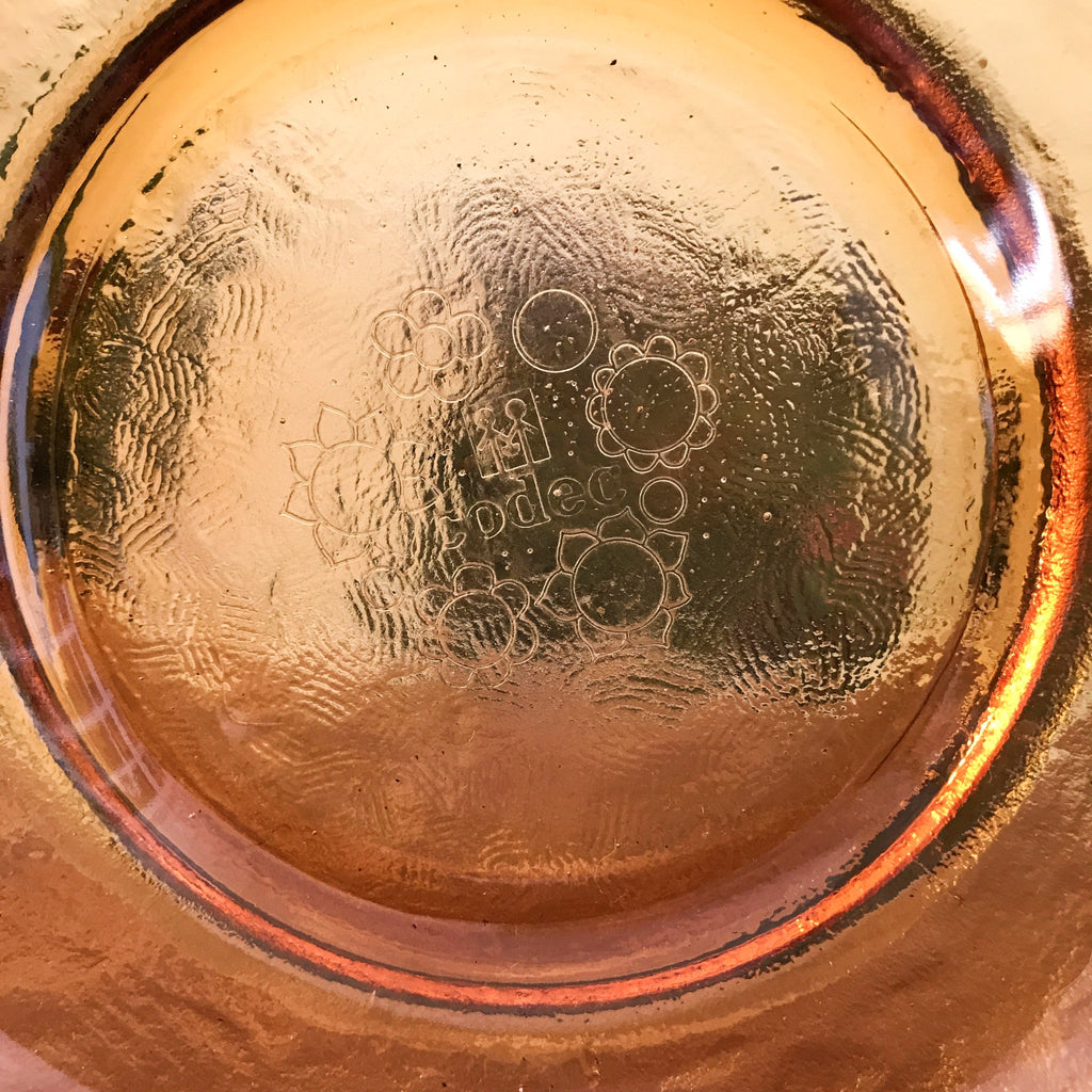 Saladier vintage en verre ambré Codec par Hello Broc brocante en ligne