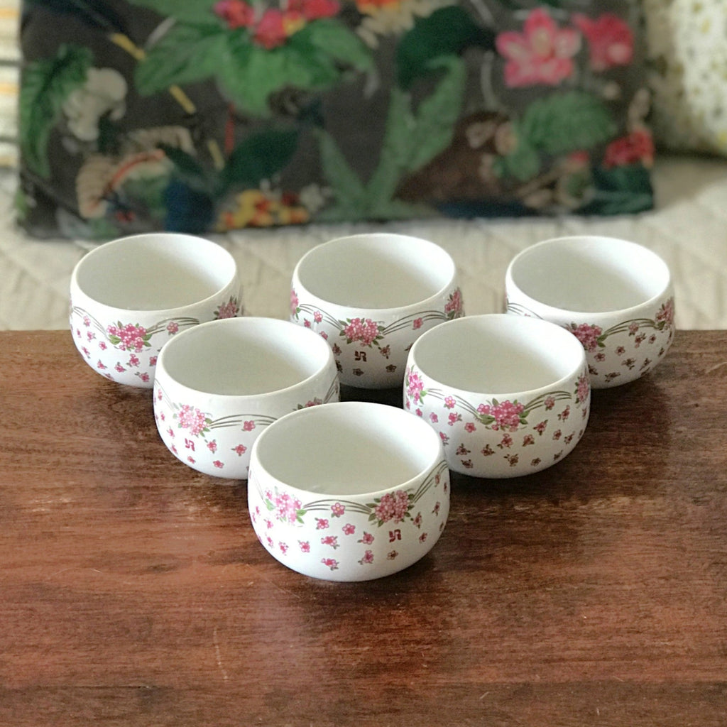 Lot de 6 petits bols publicitaires à thé Yves Rocher par Hello Broc brocante en ligne