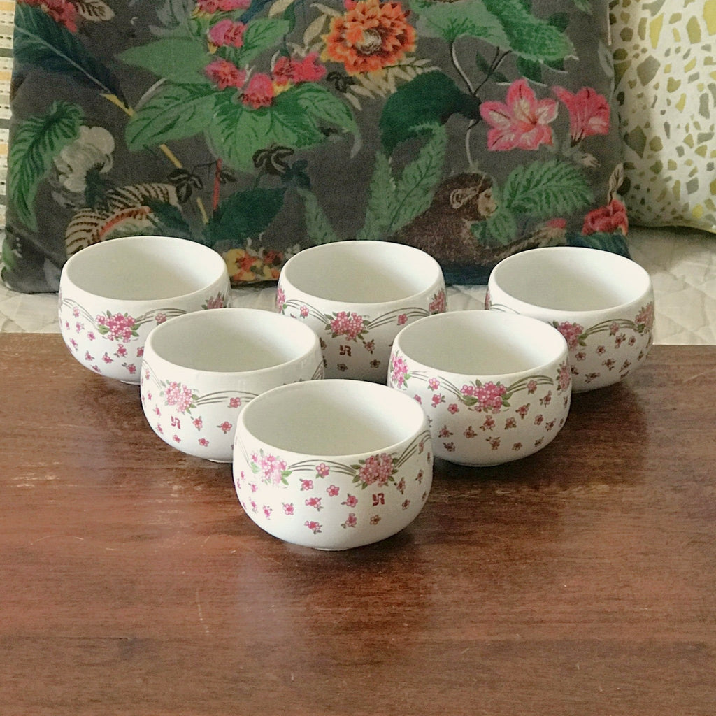 Lot de 6 petits bols publicitaires à thé Yves Rocher par Hello Broc brocante en ligne