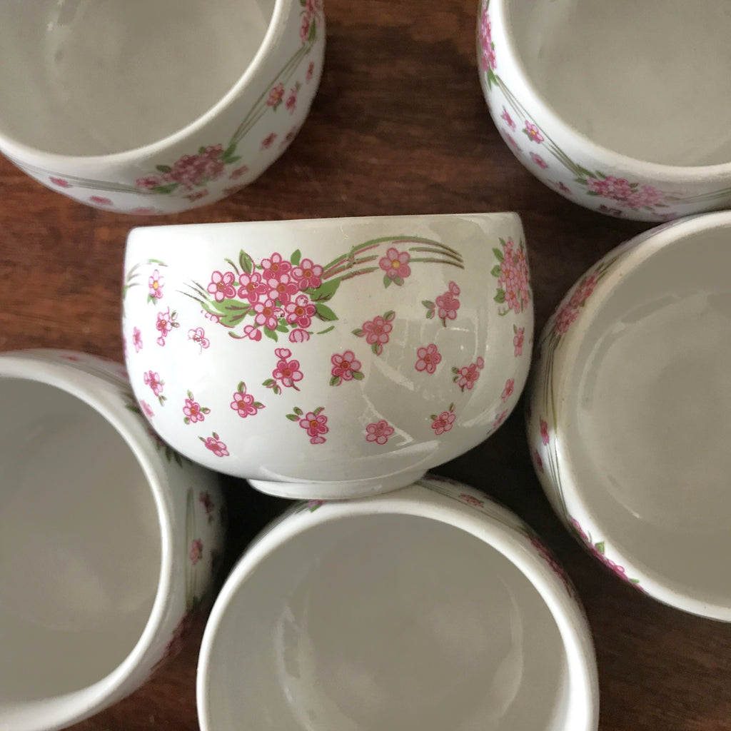 Lot de 6 petits bols publicitaires à thé Yves Rocher par Hello Broc brocante en ligne