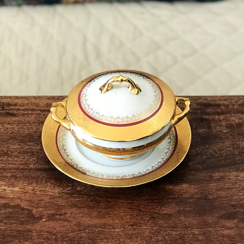 Sucrier et coupelle de service en Porcelaine de Limoges par Hello Broc brocante en ligne