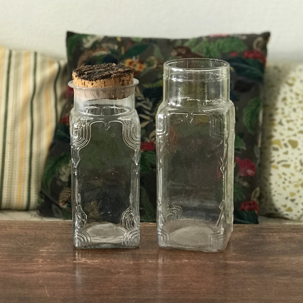 Ensemble de 2 bocaux à bonbon dont 1 avec bouchon liège par Hello Broc brocante en ligne