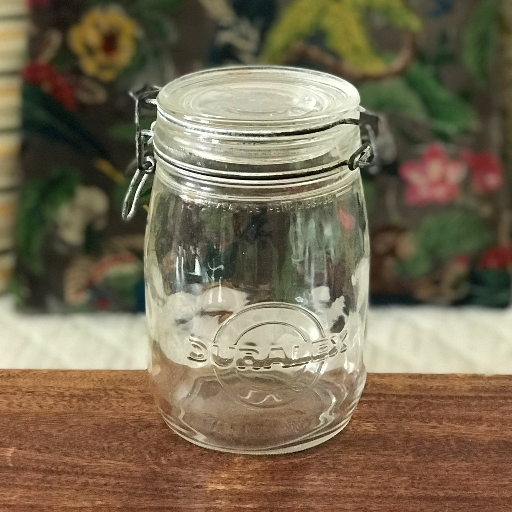 Bocal de conservation ancien vintage Duralex en verre moulé - contenance 1 litre par Hello Broc en ligne