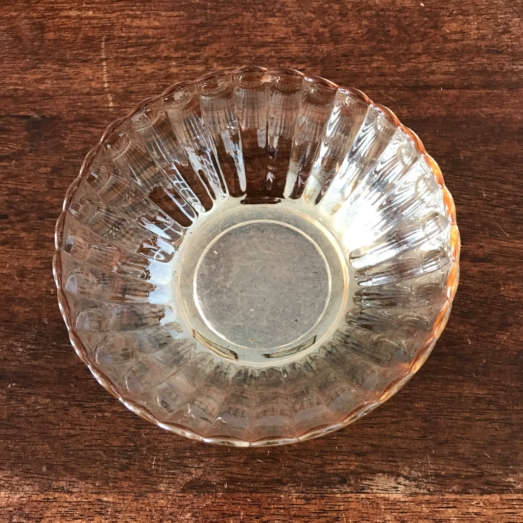 Lot de 4 coupelles vintage en verre moulé irisé orange Huilor par Hello Broc brocante en ligne