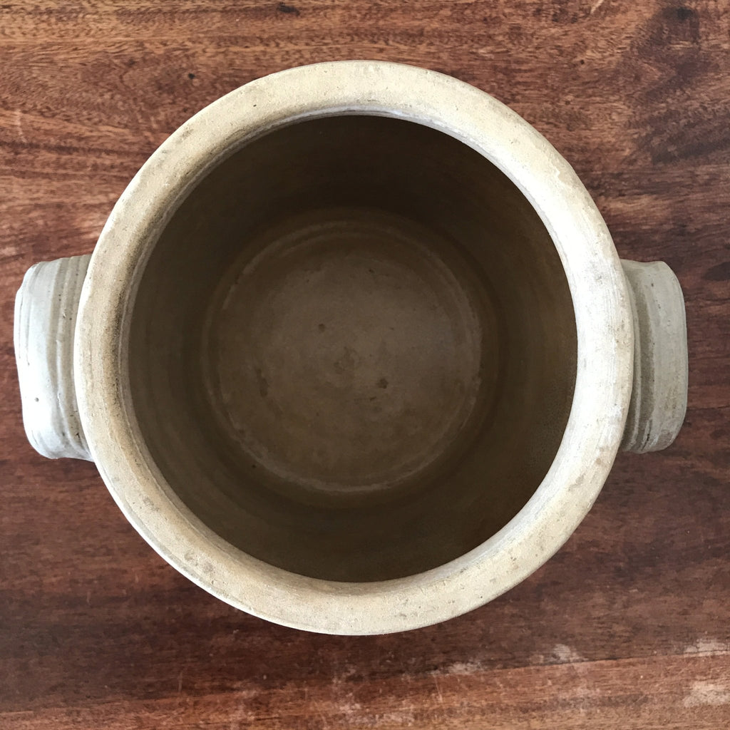 Grand et ancien pot à confit ou à graisse début XXème siècle en grès vernissé de 5 Litres par Hello Broc brocante en ligne