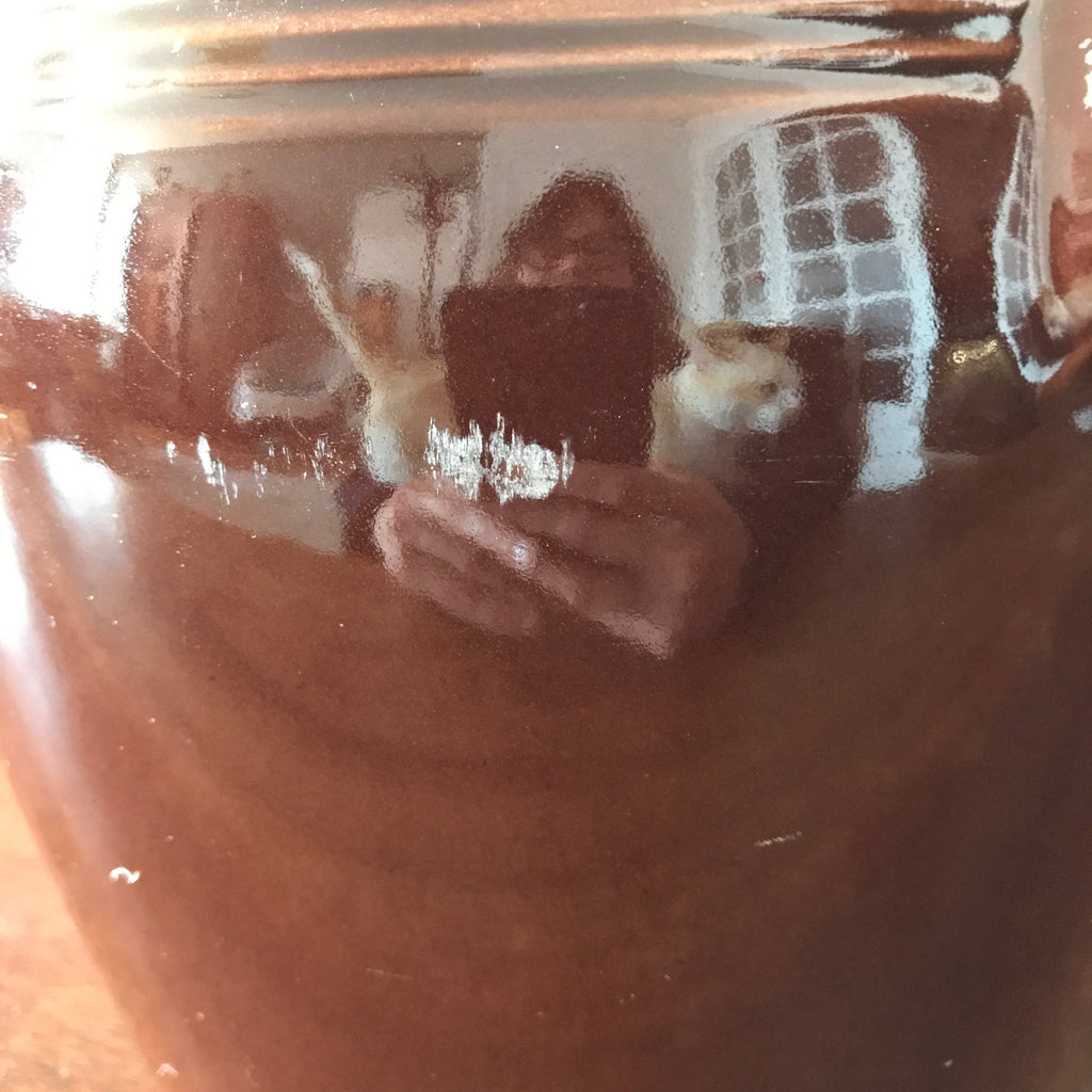 Grand pot à graisse en grès vernissé marron de 5 litres Digoin par Hello Broc brocante en ligne