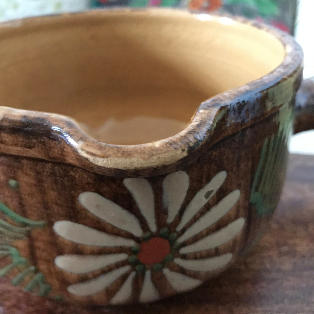 Caquelon cassolette vintage en grès vernissé d'Alsace Soufflenheim France par Hello Broc brocante en ligne
