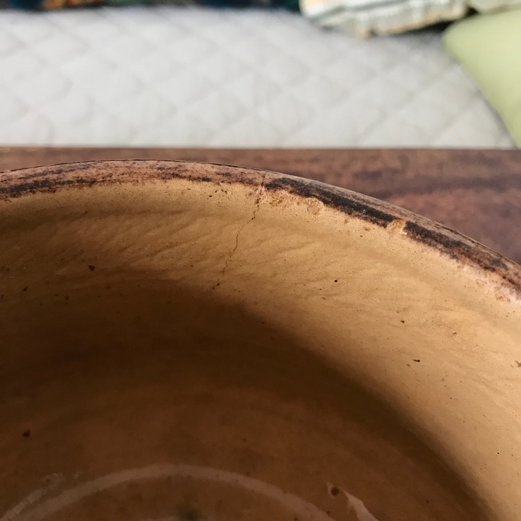 Caquelon cassolette vintage en grès vernissé d'Alsace Soufflenheim France par Hello Broc brocante en ligne