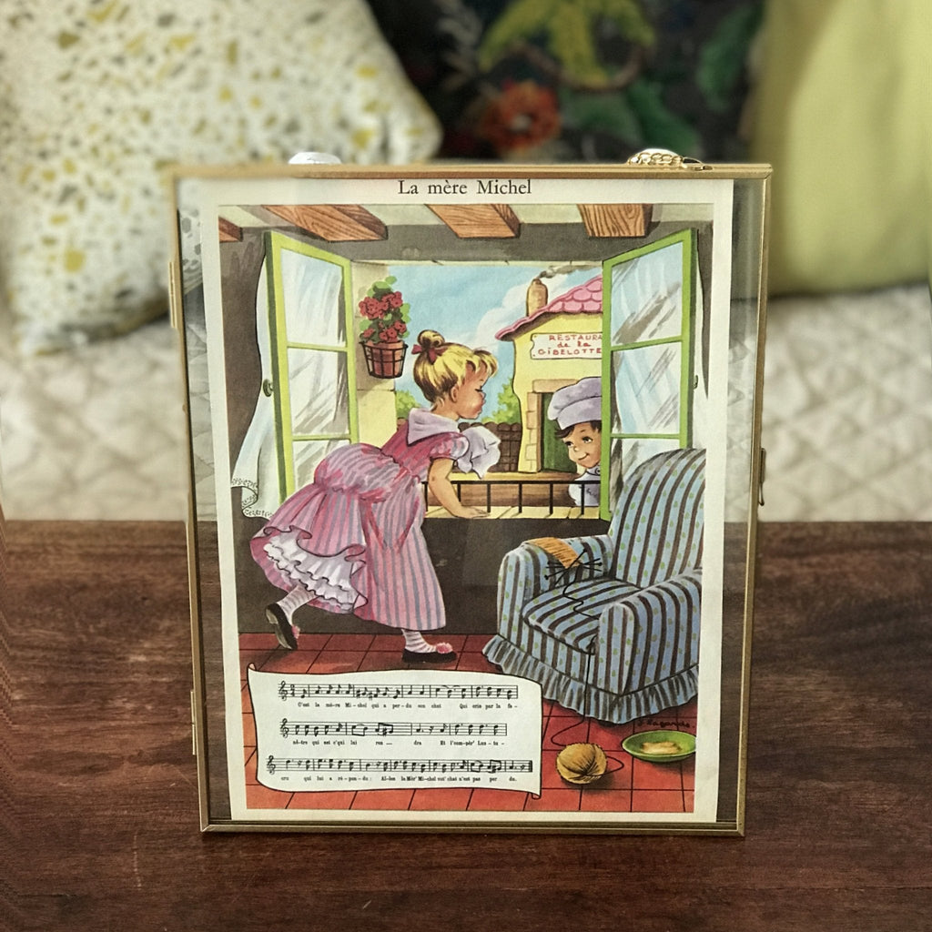 Lot de 3 planches illustrées recto et verso et paroles de chansons enfantines par Hello Broc brocante en ligne