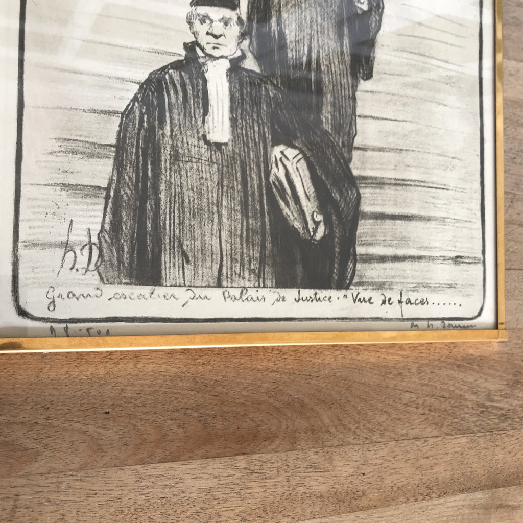 Lithographie d'Honoré Daumier Les Gens de Justice - Vue de faces - Hello Broc