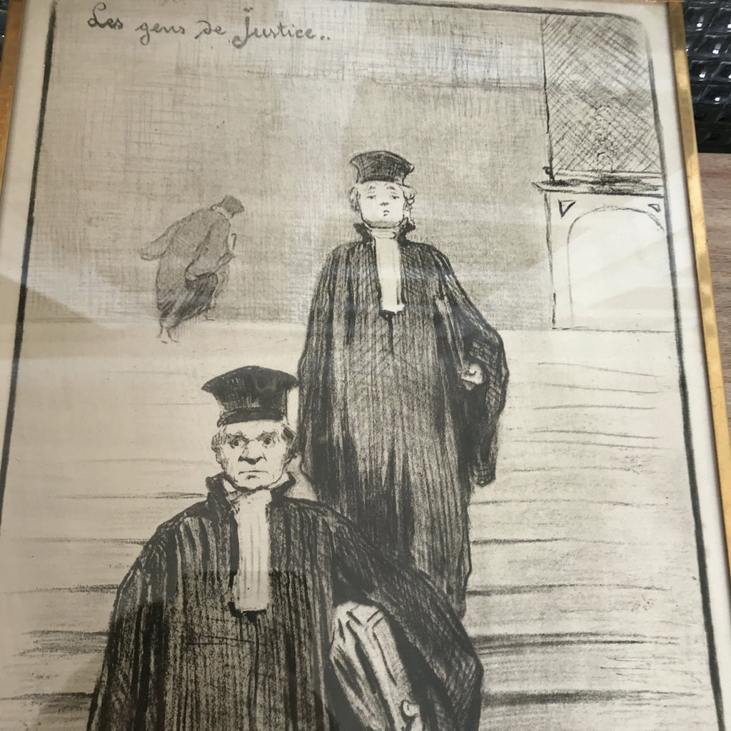 Lithographie d'Honoré Daumier Les Gens de Justice - Vue de faces - Hello Broc