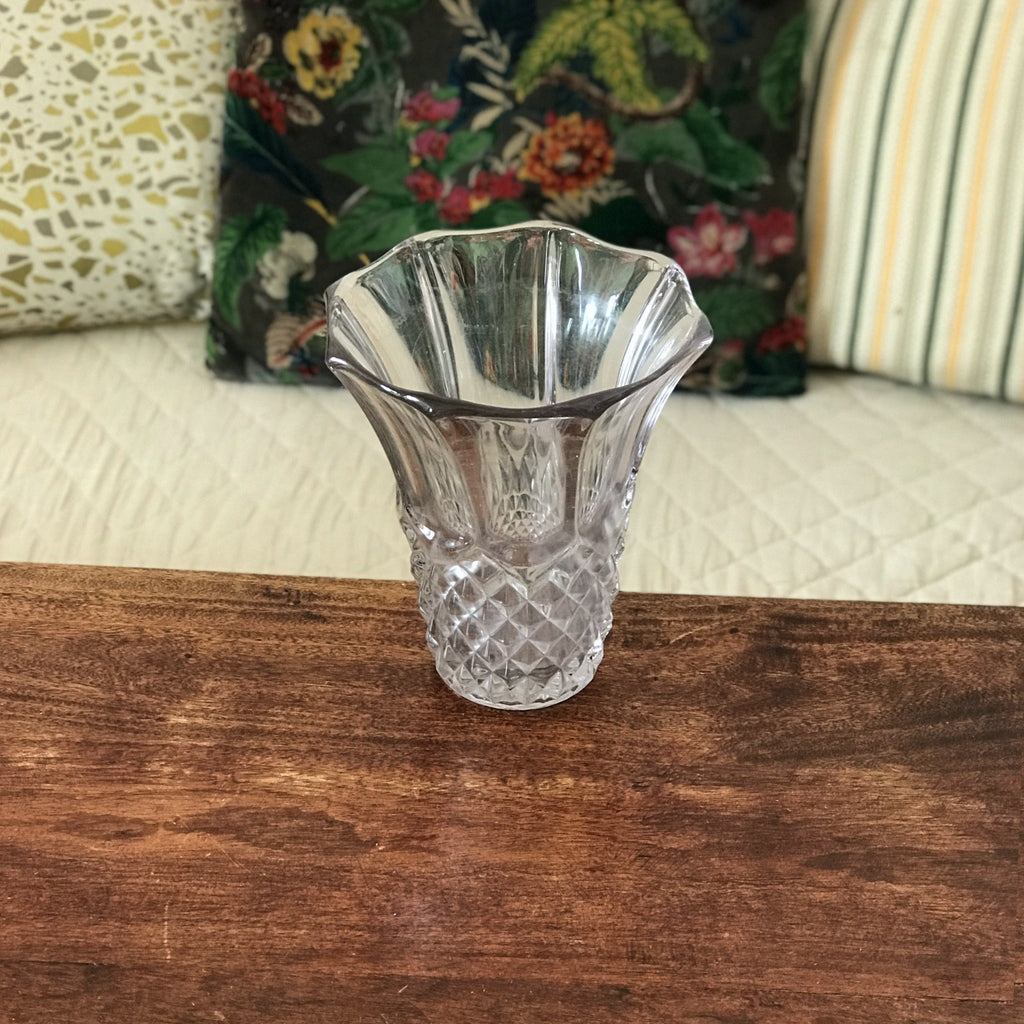 Grand vase évasé années 50 en verre moulé - Hello Broc