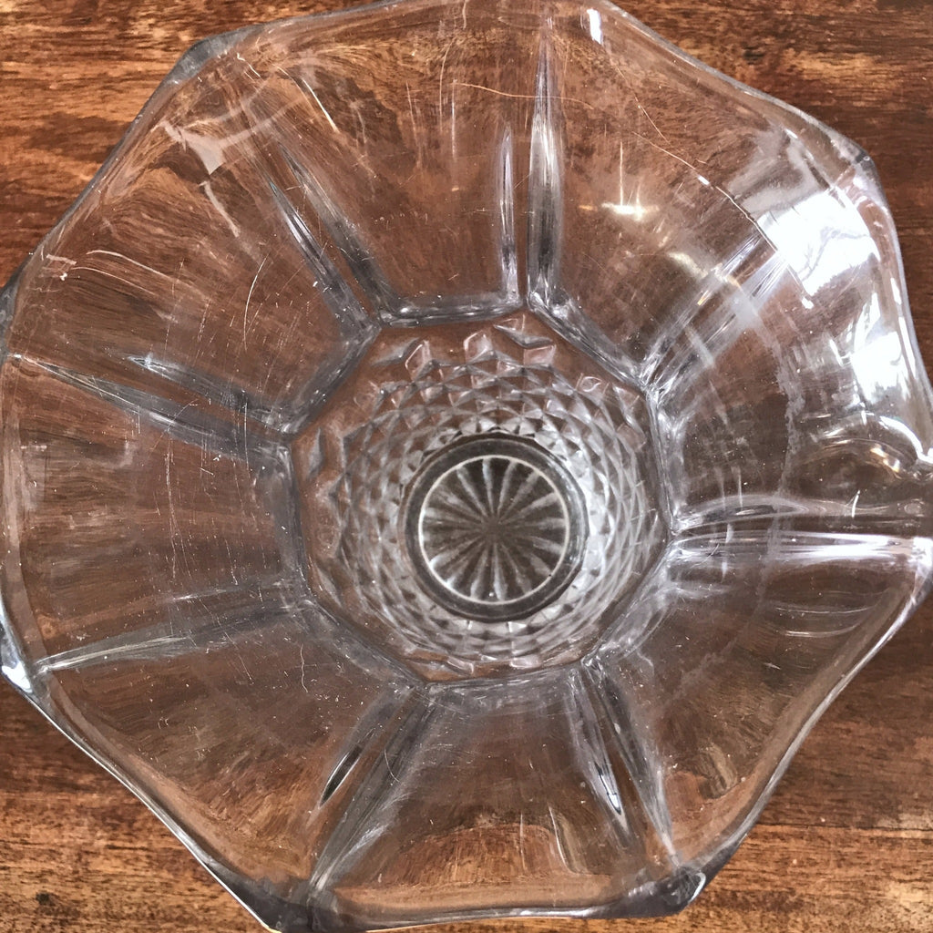 Grand vase évasé années 50 en verre moulé - Hello Broc