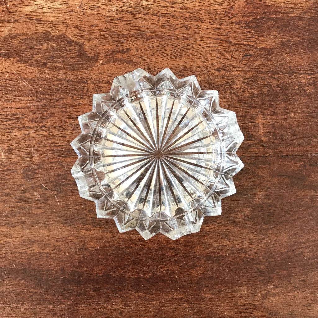 Cendrier en cristal moulé transparent Val Saint Lambert - Hello Broc