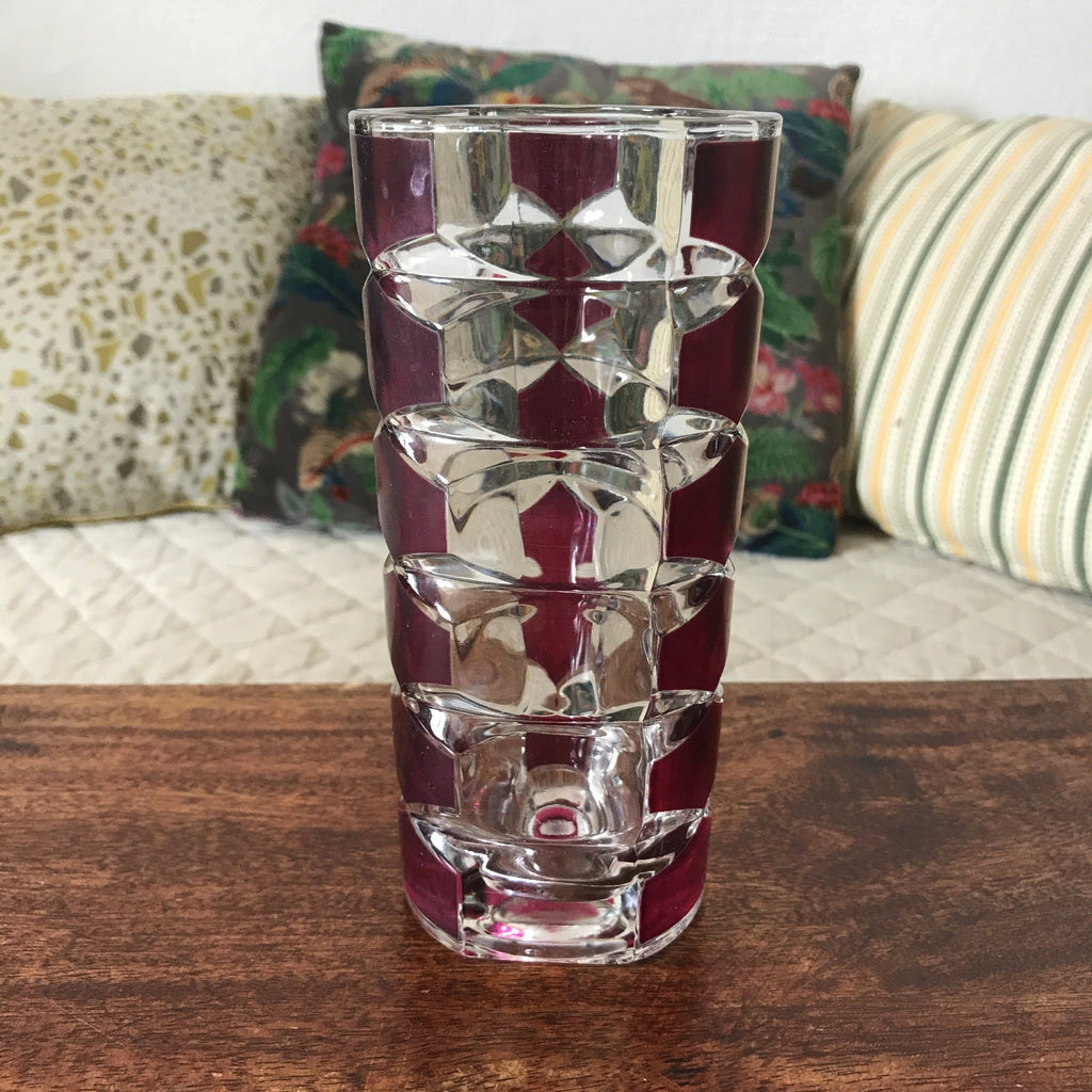 Vase bicolore violet et incolore modèle Windsor de J.C. Durand pour Luminarc - Hello Broc