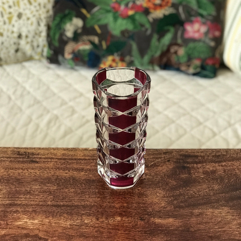 Vase bicolore violet et incolore modèle Windsor de J.C. Durand pour Luminarc - Hello Broc