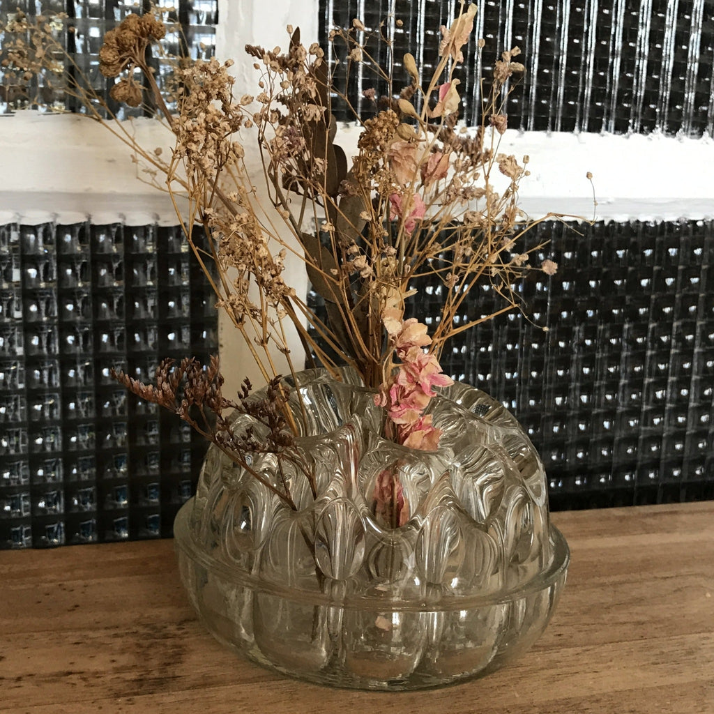 Pique-fleur rond en verre moulé transparent 19 trous et 12 mini - Hello Broc